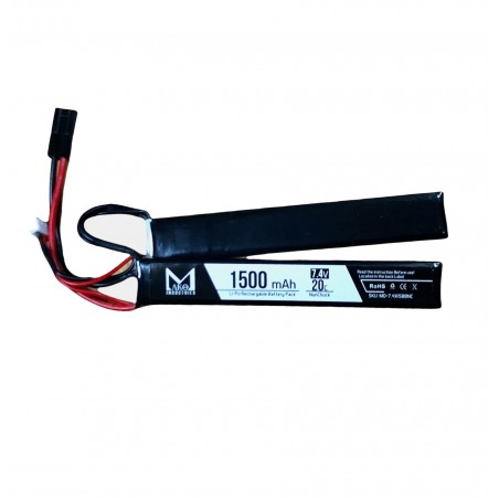 BATTERIA LIPO 7.4V 1500 mAH 20C SDOPPIATA MAKO INDUSTRIES