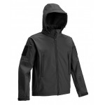 GIACCA MILITARE SOFTSHELL CON CAPPUCCIO STACCABILE DEFCON 5 NERO