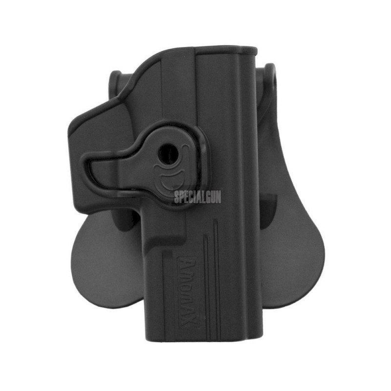 FONDINA IN POLIMERO PER GLOCK 17/18/34 DESTRA AMOMAX NERA