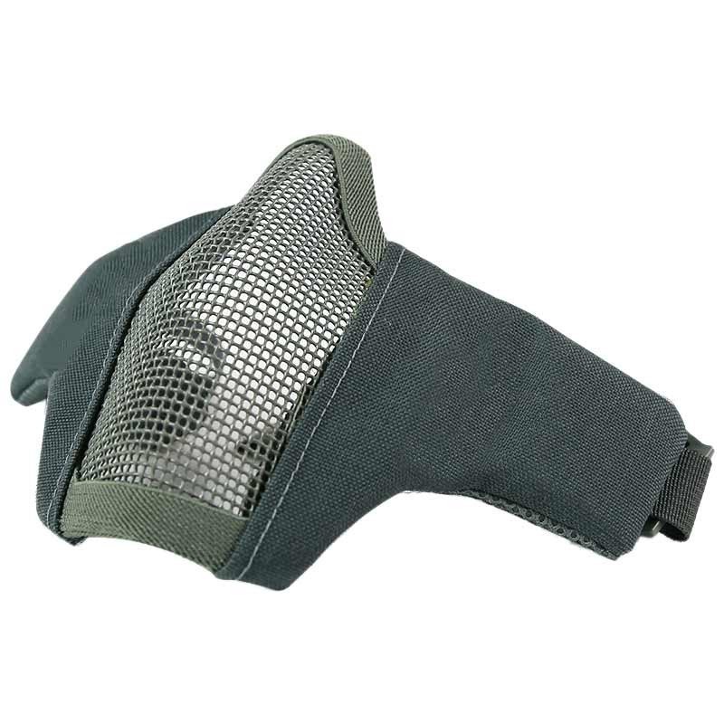 MASCHERA A RETE IN METALLO E TESSUTO DRAGONPRO CON ATTACCO PER ELMETTO VERDE FG