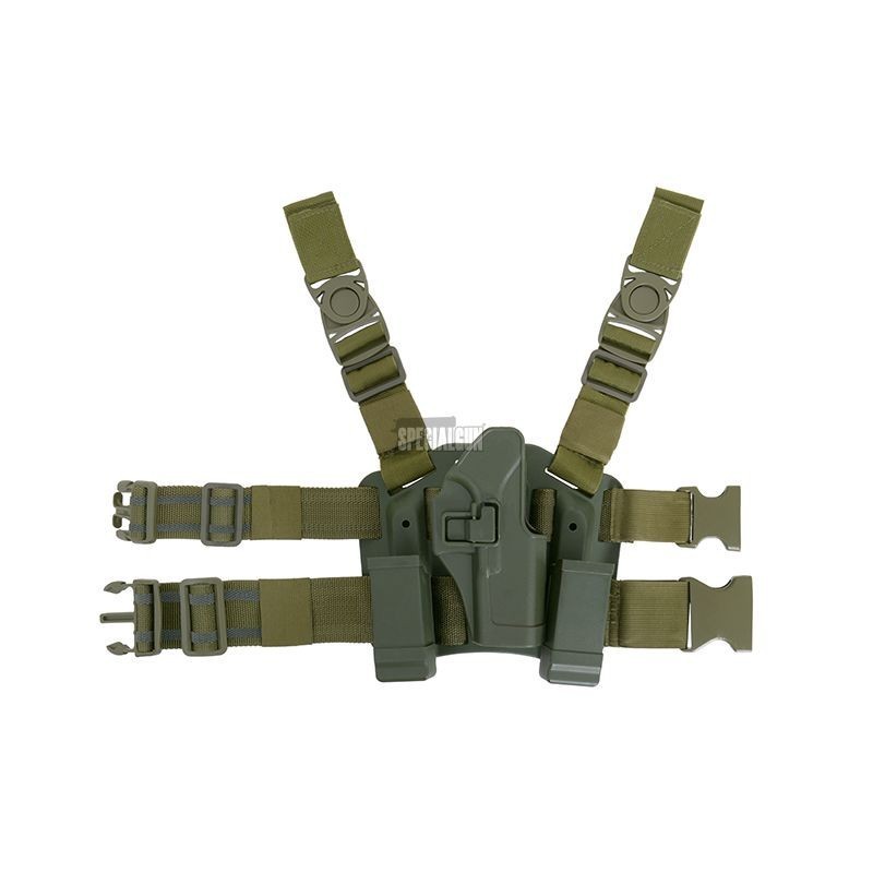 FONDINA RIGIDA COSCIALE POLIMERO CQC GLOCK 17/18/19 VERDE OD