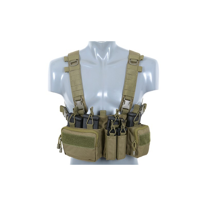 CHEST RIG RECCE/SNIPER BUCKLE UP 8FIELDS VERDE OD