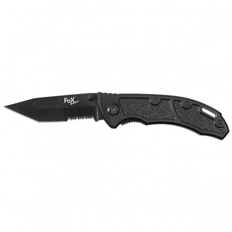 COLTELLO TATTICO SERRATED EDGE RICHIUDIBILE FOX NERO