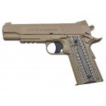 COLT M45 RAIL GUN SERIES CO2 BLOWBACK FULL METAL CYBERGUN TAN