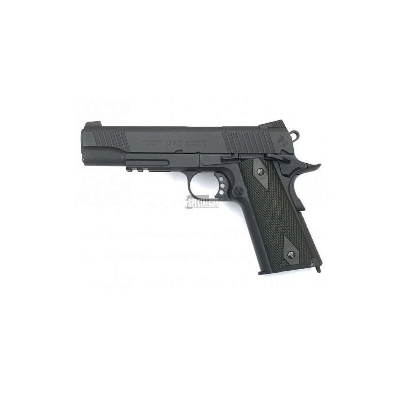 COLT 1911 RAIL GUN SERIES CO2 BLOWBACK FULL METAL CYBERGUN NERA