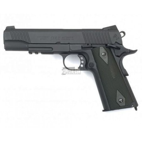 COLT 1911 RAIL GUN SERIES CO2 BLOWBACK FULL METAL CYBERGUN NERA