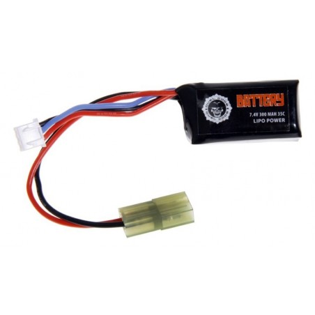 BATTERIA LIPO 7.4V 300 mAH 35C DUEL CODE