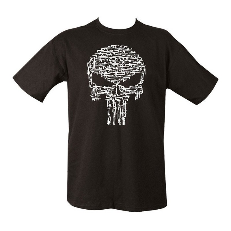 T-SHIRT MILITARE PUNISHER GUNS NERO