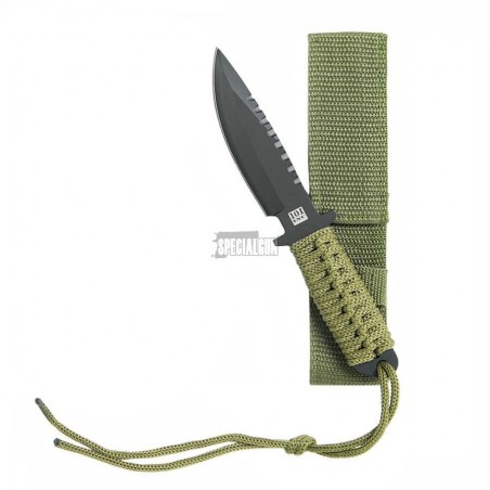 COLTELLO RECON 7" PARACORD LAMA FISSA 18,5 cm 101 INC VERDE