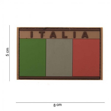 PATCH IN GOMMA 3D PVC BANDIERA ITALIANA DESERT