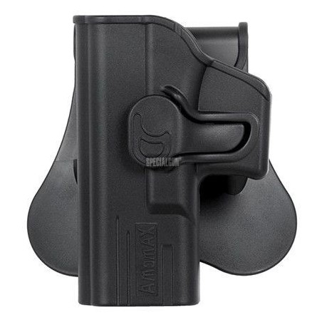 FONDINA IN POLIMERO PER GLOCK 19/23/32 SINISTRA AMOMAX NERA