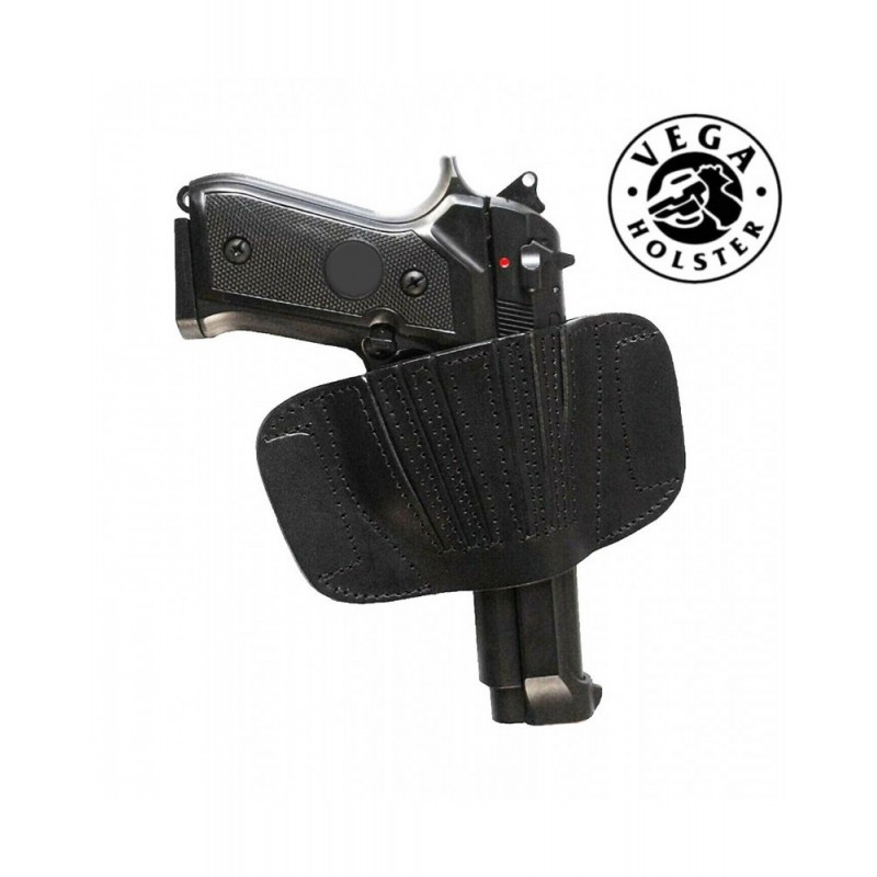 VEGA HOLSTER L-AUTO FUNDA DE CINTURÓN DE CUERO NEGRO