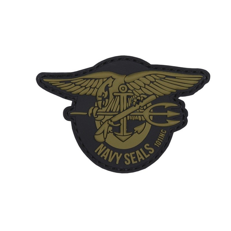 PATCH IN GOMMA PVC 3D NAVY SEALS VERDE