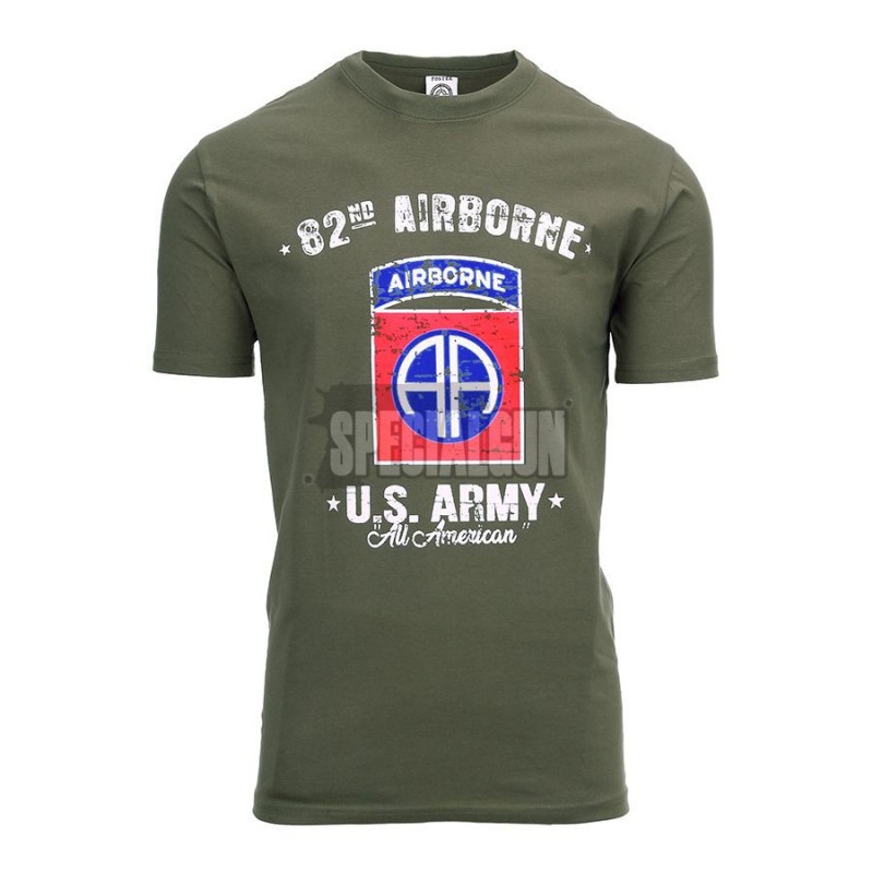 T-SHIRT MILITARE U.S. ARMY AIRBORNE VERDE