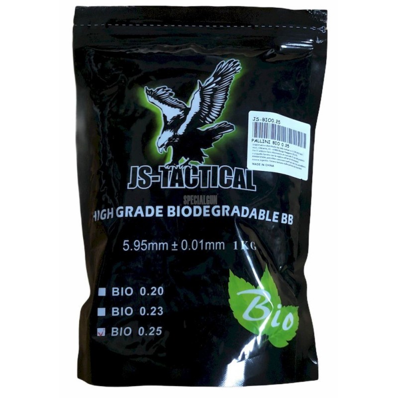 JS-TACTICAL BOLAS BIODEGRADABLES 0,25 g 1kg SACHET BLANCO