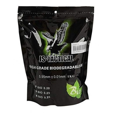 JS-TACTICAL BOLAS BIODEGRADABLES 0,23 gr 1kg SACHET BLANCO