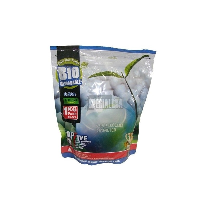 BOLAS BIODEGRADABLES 0,20 gr. Bolsa de 1 kg G&G BLANCO