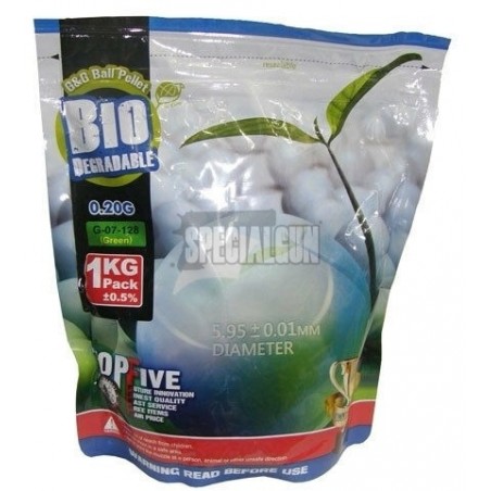 BOLAS BIODEGRADABLES 0,20 gr. Bolsa de 1 kg G&G BLANCO