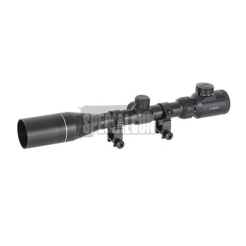 ÓPTICA 3-9X40 CON ZOOM Y RETÍCULA ILUMINADA RIFLESCOPE