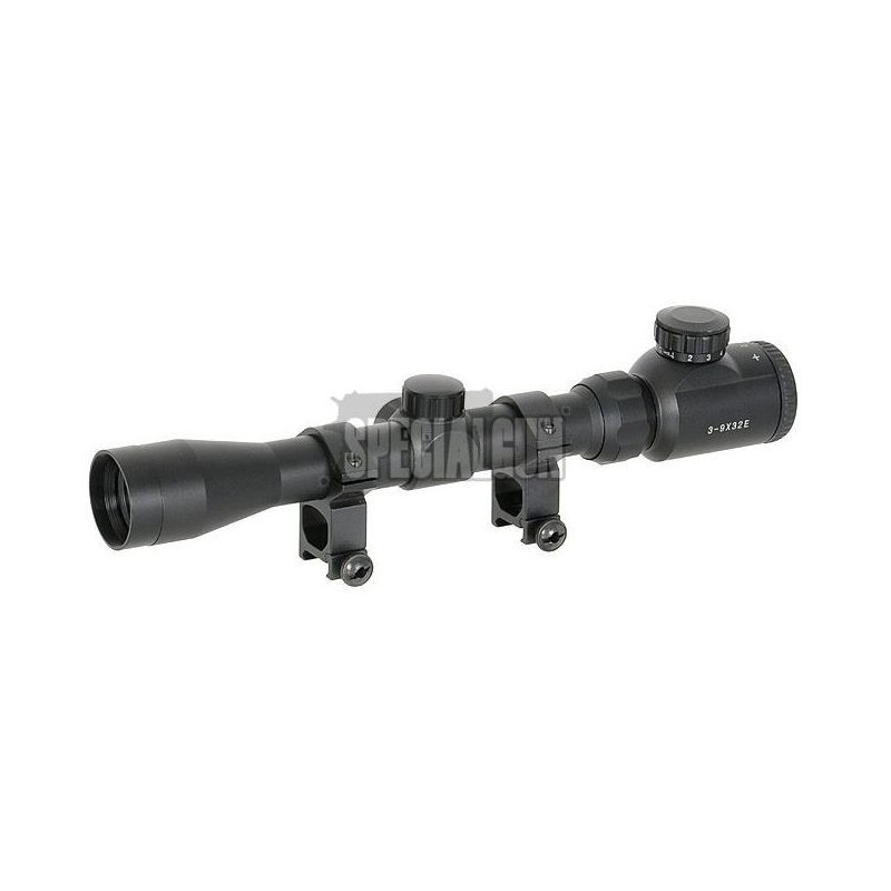 ÓPTICA DE RETÍCULA ILUMINADA 3-9X32 RIFLESCOPE