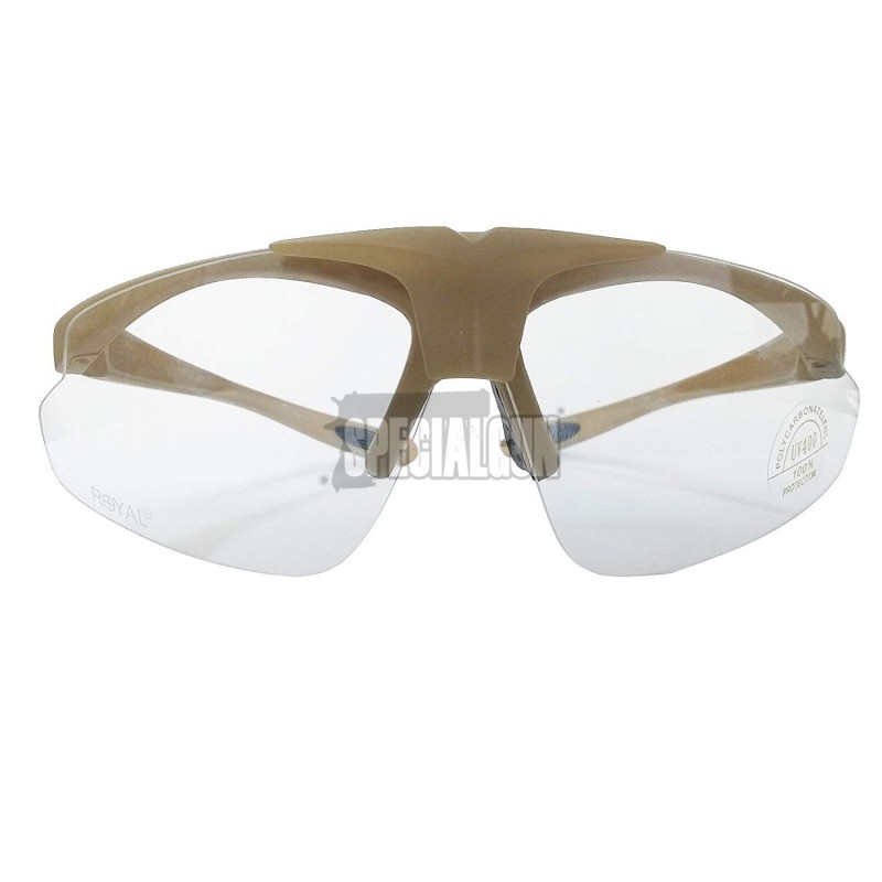 GAFAS FLIP UP LENTES TRANSPARENTES ROYAL TAN