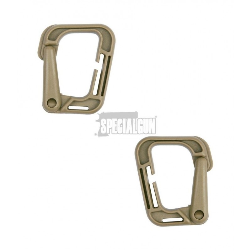 CARABINER HOOK GRIMLOCK HARD PLASTIC 2PCS 101INC DESERT