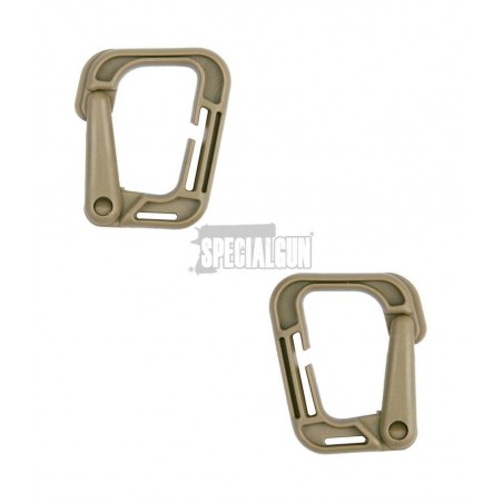 CARABINER HOOK GRIMLOCK HARD PLASTIC 2PCS 101INC DESERT