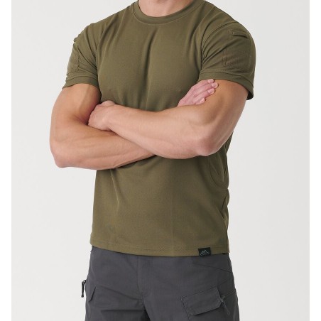 T-SHIRT TACTICAL TOPCOOL CON VELCRO HELIKON-TEX ADAPTIVE GREEN