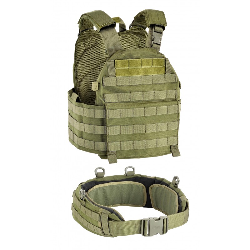 TACTICAL VEST BAV-13 CON CINTURONE MODULARE DEFCON 5 VERDE OD