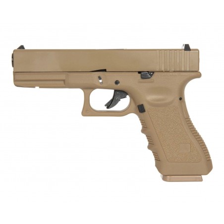 PISTOLA GAS G17 BLOWBACK E&C TAN